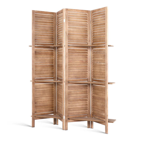 darrahopens Furniture > Living Room Artiss Room Divider Privacy Screen Foldable Partition Stand 4 Panel Brown