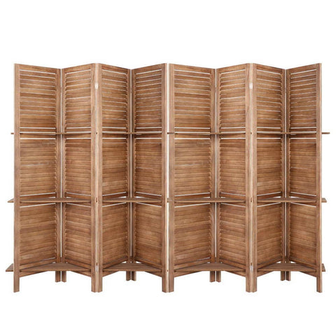 darrahopens Furniture > Living Room Artiss Room Divider Screen 8 Panel Privacy Dividers Shelf Wooden Timber Stand