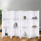 darrahopens Furniture > Living Room Artiss Room Divider Screen 8 Panel Privacy Foldable Dividers Timber Stand Shelf