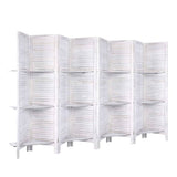 darrahopens Furniture > Living Room Artiss Room Divider Screen 8 Panel Privacy Foldable Dividers Timber Stand Shelf