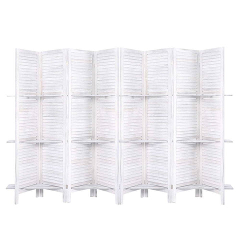 darrahopens Furniture > Living Room Artiss Room Divider Screen 8 Panel Privacy Foldable Dividers Timber Stand Shelf