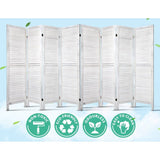 darrahopens Furniture > Living Room Artiss Room Divider Screen 8 Panel Privacy Wood Dividers Stand Bed Timber White