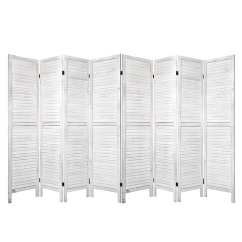 darrahopens Furniture > Living Room Artiss Room Divider Screen 8 Panel Privacy Wood Dividers Stand Bed Timber White