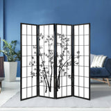 darrahopens Furniture > Living Room Artiss Room Divider Screen Privacy Dividers Pine Wood Stand Black White 4 Panel