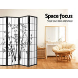 darrahopens Furniture > Living Room Artiss Room Divider Screen Privacy Dividers Pine Wood Stand Black White 4 Panel