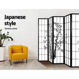 darrahopens Furniture > Living Room Artiss Room Divider Screen Privacy Dividers Pine Wood Stand Black White 8 Panel