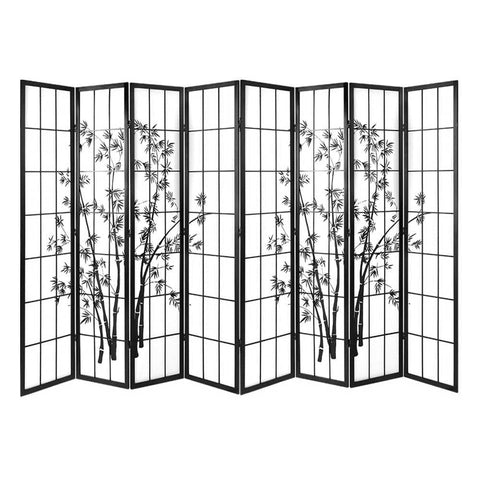 darrahopens Furniture > Living Room Artiss Room Divider Screen Privacy Dividers Pine Wood Stand Black White 8 Panel