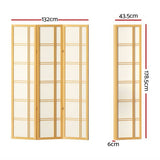 Darrahopens Furniture > Living Room Artiss Room Divider Screen Privacy Wood Dividers Stand 3 Panel Nova Natural