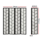 Darrahopens Furniture > Living Room Artiss Room Divider Screen Privacy Wood Dividers Stand 4 Panel Archer Black