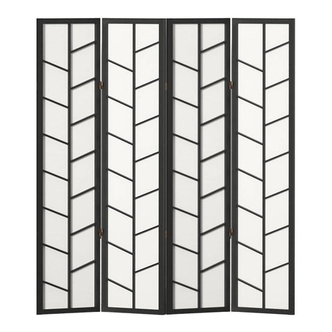Darrahopens Furniture > Living Room Artiss Room Divider Screen Privacy Wood Dividers Stand 4 Panel Archer Black
