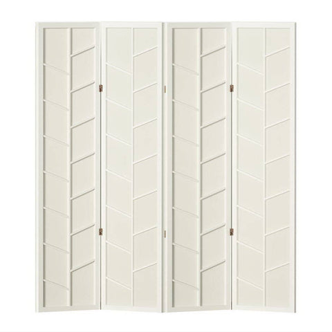 Darrahopens Furniture > Living Room Artiss Room Divider Screen Privacy Wood Dividers Stand 4 Panel Archer White