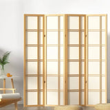 Darrahopens Furniture > Living Room Artiss Room Divider Screen Privacy Wood Dividers Stand 4 Panel Nova Natural