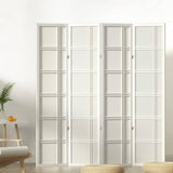 Darrahopens Furniture > Living Room Artiss Room Divider Screen Privacy Wood Dividers Stand 4 Panel Nova White