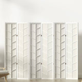 Darrahopens Furniture > Living Room Artiss Room Divider Screen Privacy Wood Dividers Stand 6 Panel Archer White
