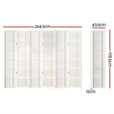 Darrahopens Furniture > Living Room Artiss Room Divider Screen Privacy Wood Dividers Stand 6 Panel Nova White