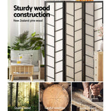 Darrahopens Furniture > Living Room Artiss Room Divider Screen Privacy Wood Dividers Stand 8 Panel Archer Black