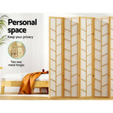 Darrahopens Furniture > Living Room Artiss Room Divider Screen Privacy Wood Dividers Stand 8 Panel Archer Natural