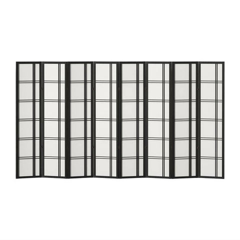 Darrahopens Furniture > Living Room Artiss Room Divider Screen Privacy Wood Dividers Stand 8 Panel Nova Black