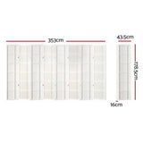 Darrahopens Furniture > Living Room Artiss Room Divider Screen Privacy Wood Dividers Stand 8 Panel Nova White