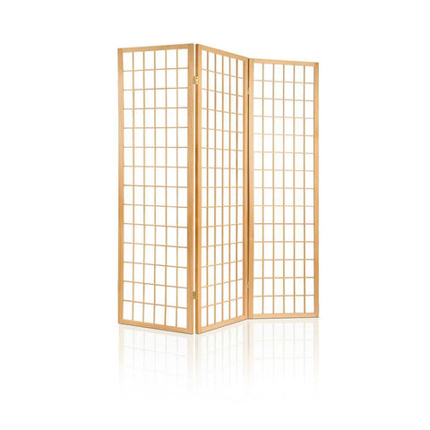 darrahopens Furniture > Living Room Artiss Room Divider Screen Wood Timber Dividers Fold Stand Wide Beige 3 Panel