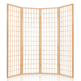 darrahopens Furniture > Living Room Artiss Room Divider Screen Wood Timber Dividers Fold Stand Wide Beige 4 Panel