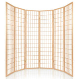 darrahopens Furniture > Living Room Artiss Room Divider Screen Wood Timber Dividers Fold Stand Wide Beige 6 Panel