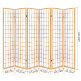 darrahopens Furniture > Living Room Artiss Room Divider Screen Wood Timber Dividers Fold Stand Wide Beige 6 Panel