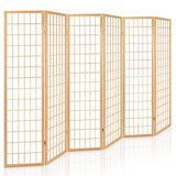darrahopens Furniture > Living Room Artiss Room Divider Screen Wood Timber Dividers Fold Stand Wide Beige 6 Panel