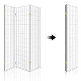 darrahopens Furniture > Living Room Artiss Room Divider Screen Wood Timber Dividers Fold Stand Wide White 4 Panel