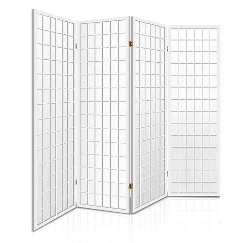 darrahopens Furniture > Living Room Artiss Room Divider Screen Wood Timber Dividers Fold Stand Wide White 4 Panel