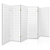 darrahopens Furniture > Living Room Artiss Room Divider Screen Wood Timber Dividers Fold Stand Wide White 6 Panel