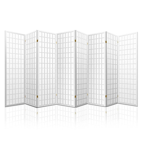 darrahopens Furniture > Living Room Artiss Room Divider Screen Wood Timber Dividers Fold Stand Wide White 8 Panel