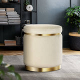 darrahopens Furniture > Living Room Artiss Round Velvet Foot Stool Ottoman Foot Rest Pouffe Padded Seat Footstool