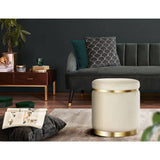 darrahopens Furniture > Living Room Artiss Round Velvet Foot Stool Ottoman Foot Rest Pouffe Padded Seat Footstool