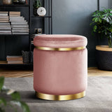 darrahopens Furniture > Living Room Artiss Round Velvet Foot Stool Ottoman Foot Rest Pouffe Padded Seat Pouf Pink