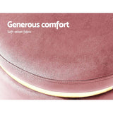 darrahopens Furniture > Living Room Artiss Round Velvet Foot Stool Ottoman Foot Rest Pouffe Padded Seat Pouf Pink