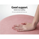 darrahopens Furniture > Living Room Artiss Round Velvet Foot Stool Ottoman Foot Rest Pouffe Padded Seat Pouf Pink
