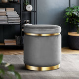 darrahopens Furniture > Living Room Artiss Round Velvet Ottoman Foot Stool Foot Rest Pouffe Padded Seat Footstool