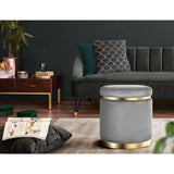 darrahopens Furniture > Living Room Artiss Round Velvet Ottoman Foot Stool Foot Rest Pouffe Padded Seat Footstool