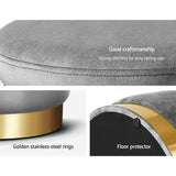 darrahopens Furniture > Living Room Artiss Round Velvet Ottoman Foot Stool Foot Rest Pouffe Padded Seat Footstool