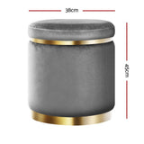 darrahopens Furniture > Living Room Artiss Round Velvet Ottoman Foot Stool Foot Rest Pouffe Padded Seat Footstool