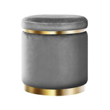 darrahopens Furniture > Living Room Artiss Round Velvet Ottoman Foot Stool Foot Rest Pouffe Padded Seat Footstool