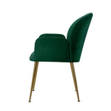 Darrahopens Furniture > Living Room Artiss  Set of 2 Kynsee Dining Chair Armchair Cafe Chair Upholstered Velvet Green
