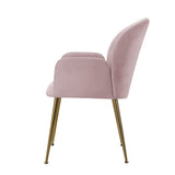 Darrahopens Furniture > Living Room Artiss  Set of 2 Kynsee Dining Chairs Armchair Cafe Chair Upholstered Velvet Pink