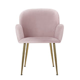 Darrahopens Furniture > Living Room Artiss  Set of 2 Kynsee Dining Chairs Armchair Cafe Chair Upholstered Velvet Pink