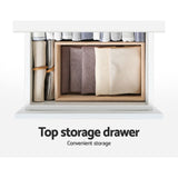 darrahopens Furniture > Living Room Artiss Shoe Cabinet 3 Tier Shoes Storage Drawer High Gloss White Rack Shelf