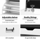 darrahopens Furniture > Living Room Artiss Shoe Cabinet Bench Shoes Organiser Storage Rack Cupboard White 15 Pairs