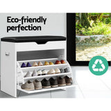 darrahopens Furniture > Living Room Artiss Shoe Cabinet Bench Shoes Organiser Storage Rack Cupboard White 15 Pairs