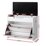 darrahopens Furniture > Living Room Artiss Shoe Cabinet Bench Shoes Organiser Storage Rack Cupboard White 15 Pairs