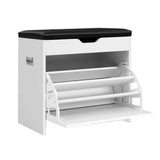 darrahopens Furniture > Living Room Artiss Shoe Cabinet Bench Shoes Organiser Storage Rack Cupboard White 15 Pairs